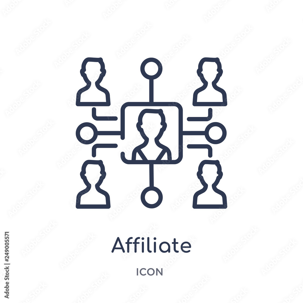 affiliate marketing icon from technology outline collection. Thin line affiliate marketing icon isolated on white background. affiliate marketing icon from technology outline collection. Thin line affiliate marketing icon isolated on white background.