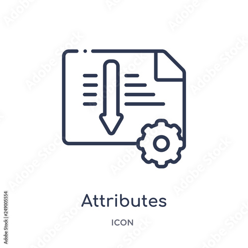 attributes icon from technology outline collection. Thin line attributes icon isolated on white background.