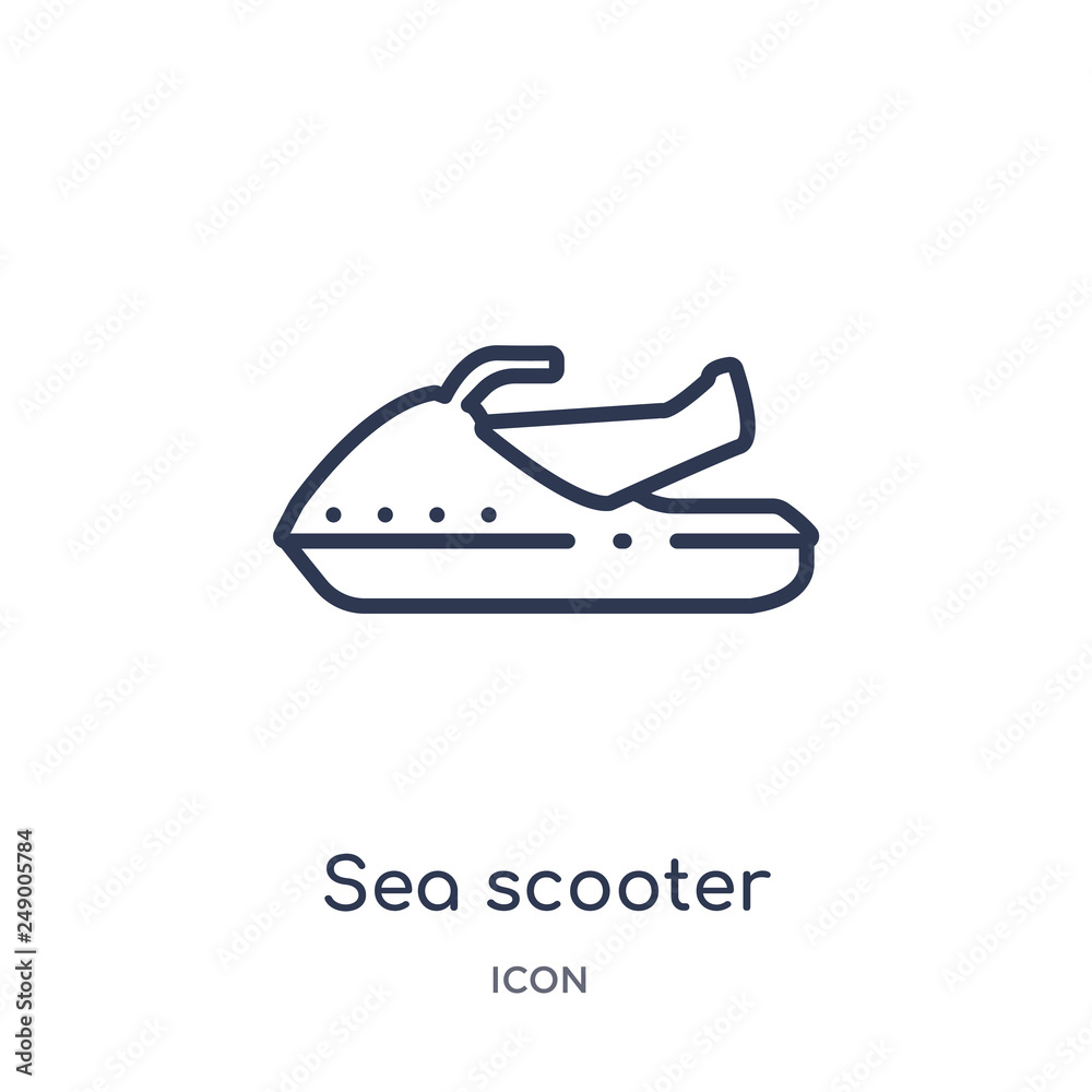 sea scooter icon from summer outline collection. Thin line sea scooter icon isolated on white background.