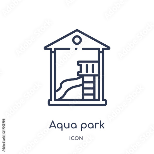 aqua park icon from summer outline collection. Thin line aqua park icon isolated on white background.
