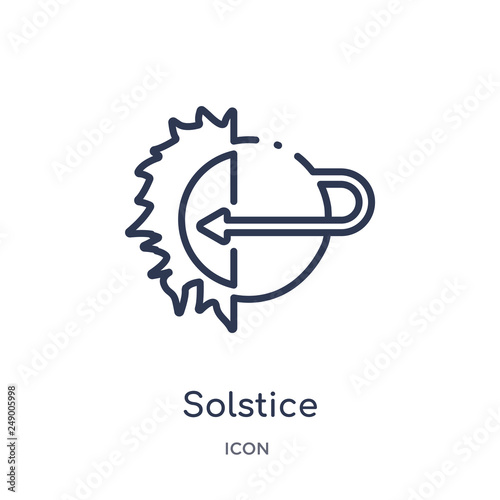 solstice icon from summer outline collection. Thin line solstice icon isolated on white background.