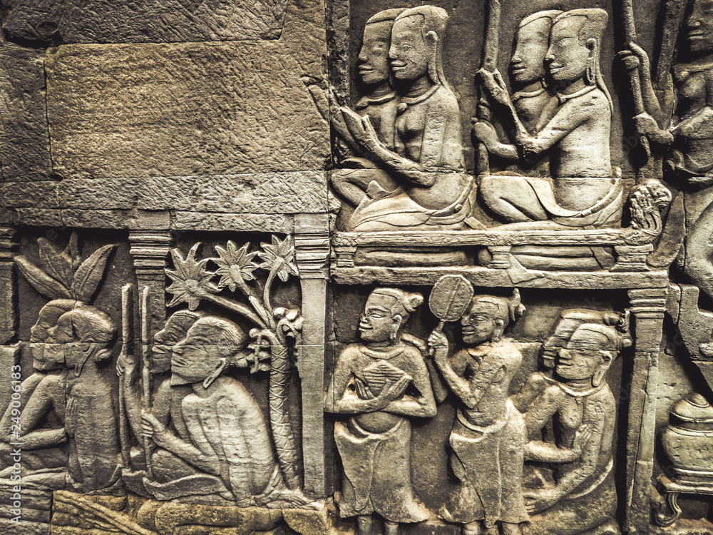 Khmer era carvings from Cambodia