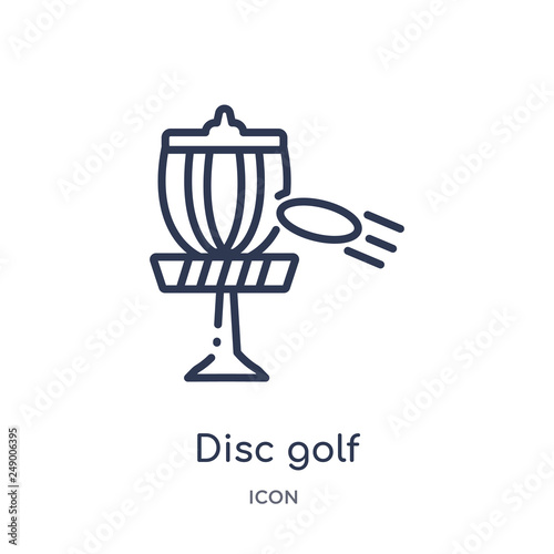 disc golf icon from summer outline collection. Thin line disc golf icon isolated on white background.
