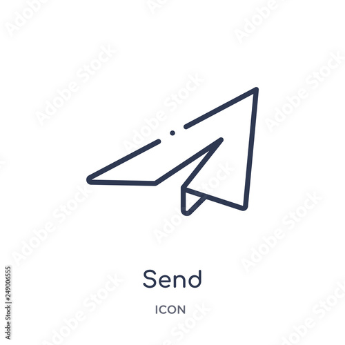 send icon from success outline collection. Thin line send icon isolated on white background.