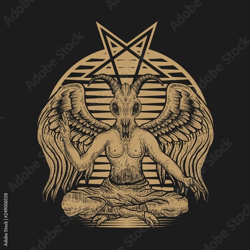 baphomet world vector illustration