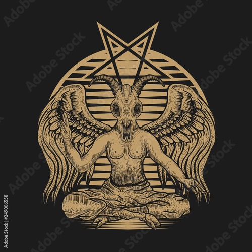 baphomet world vector illustration photo