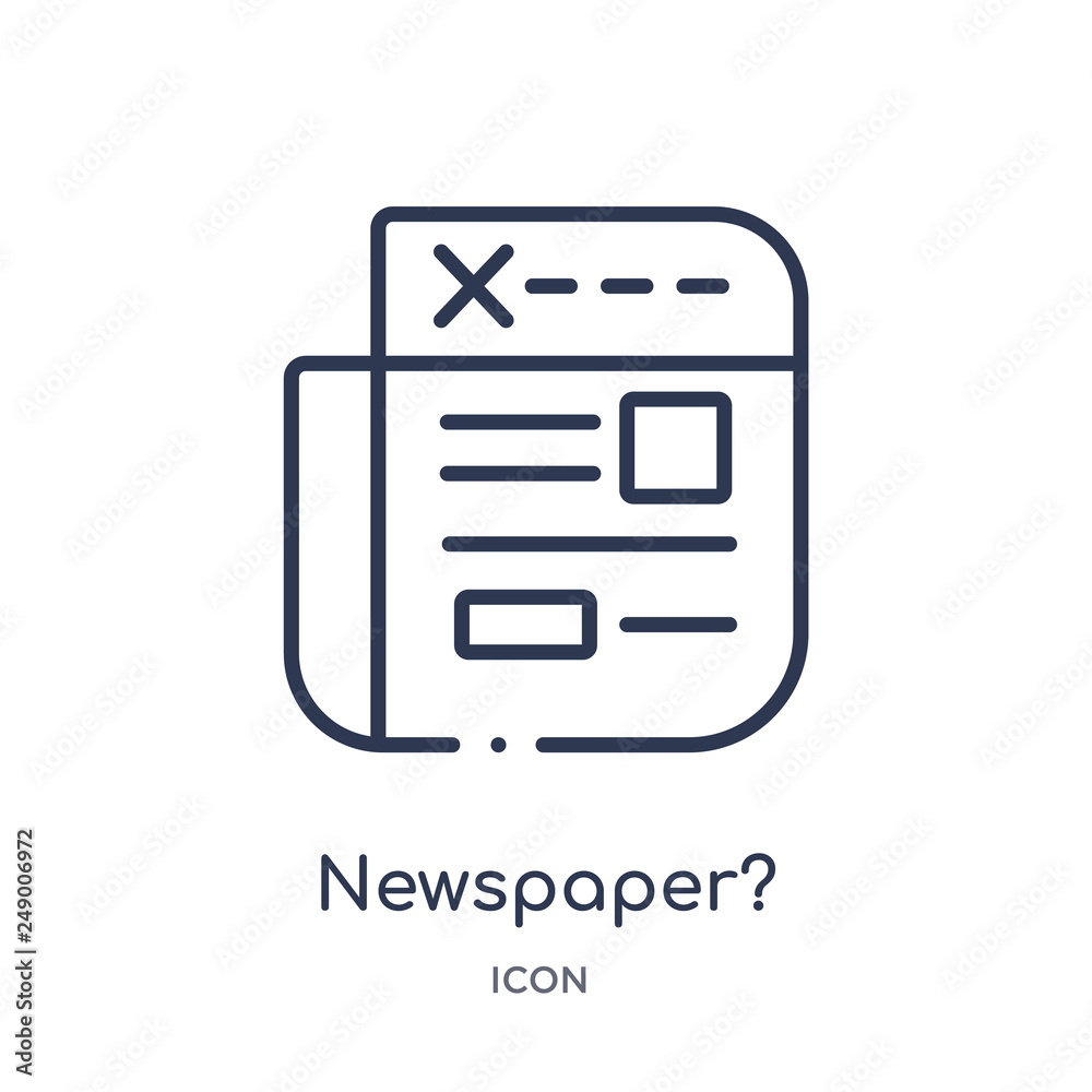 newspaper? icon from strategy outline collection. Thin line newspaper? icon isolated on white background. newspaper? icon from strategy outline collection. Thin line newspaper? icon isolated on white background.