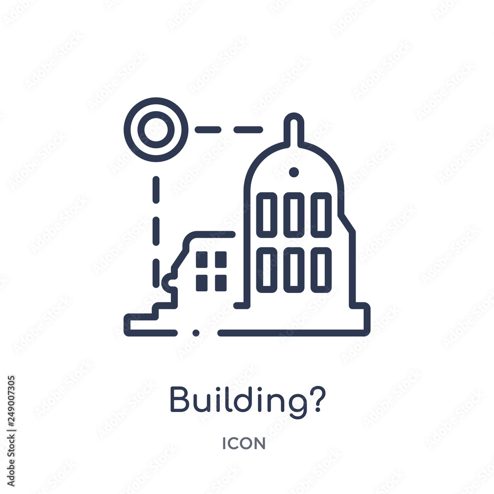 building? icon from strategy outline collection. Thin line building? icon isolated on white background. building? icon from strategy outline collection. Thin line building? icon isolated on white background.
