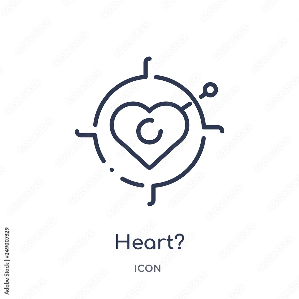 Obraz premium heart? icon from strategy outline collection. Thin line heart? icon isolated on white background.