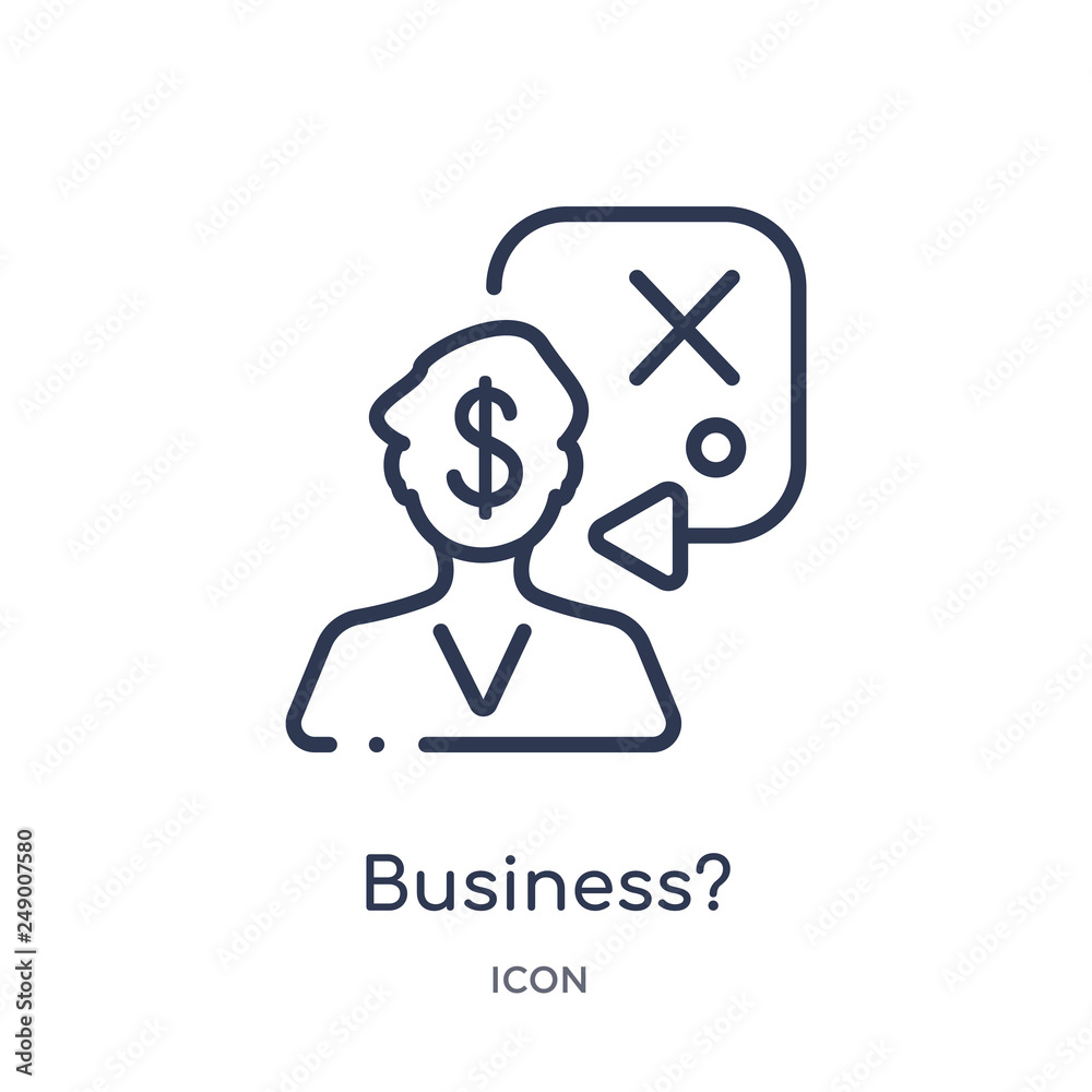 business? icon from strategy outline collection. Thin line business? icon isolated on white background.