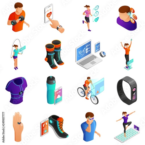 Gadgets for Active People Isometric Vector Set