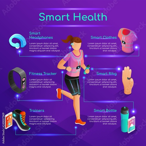 Smart Gadgets for Sports Isometric Vector Concept