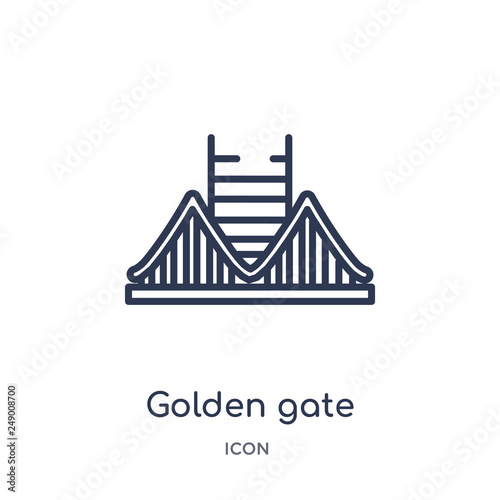 golden gate icon from united states outline collection. Thin line golden gate icon isolated on white background.