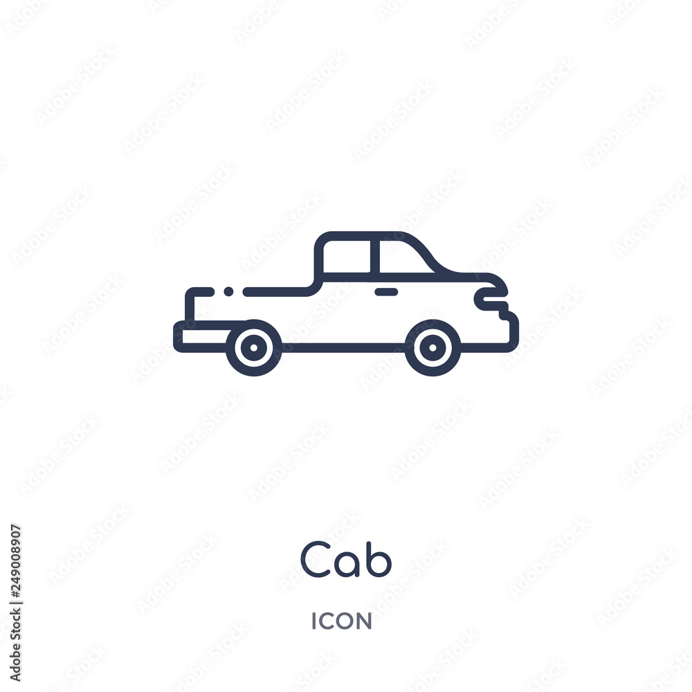 cab icon from united states outline collection. Thin line cab icon isolated on white background.