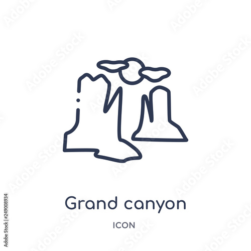 grand canyon icon from united states outline collection. Thin line grand canyon icon isolated on white background.