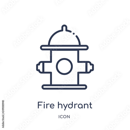 fire hydrant icon from united states outline collection. Thin line fire hydrant icon isolated on white background.