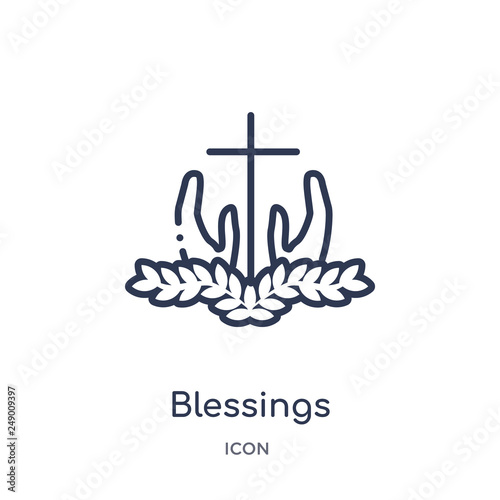 blessings icon from united states of america outline collection. Thin line blessings icon isolated on white background.