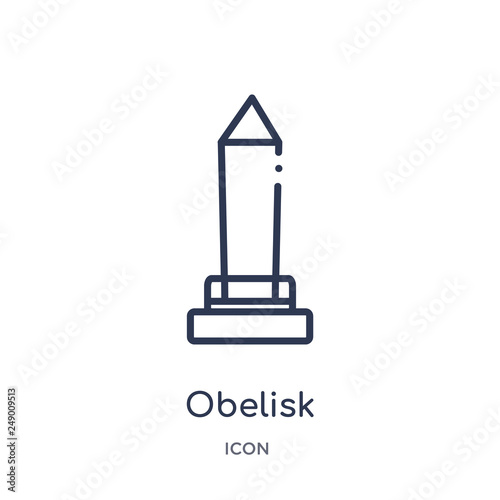 obelisk icon from united states of america outline collection. Thin line obelisk icon isolated on white background.