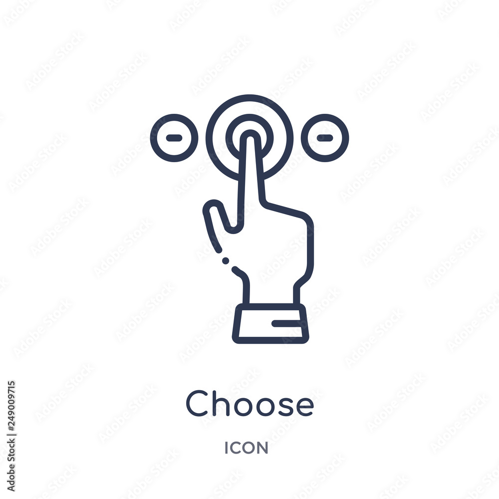 choose icon from startup outline collection. Thin line choose icon isolated on white background. choose icon from startup outline collection. Thin line choose icon isolated on white background.