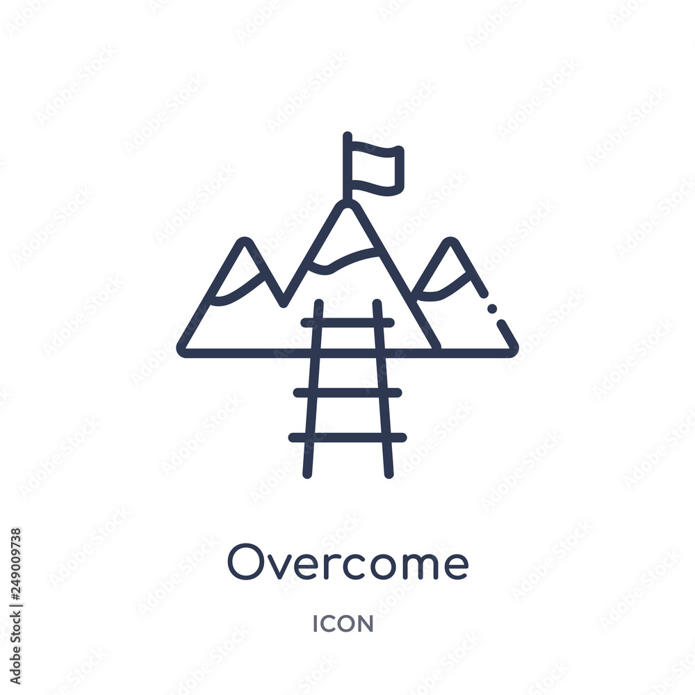 overcome icon from startup outline collection. Thin line overcome icon isolated on white background.