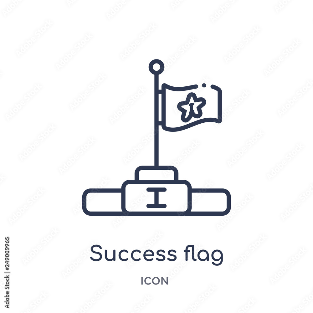 success flag icon from startup stategy and success outline collection. Thin line success flag icon isolated on white background. success flag icon from startup stategy and success outline collection. Thin line success flag icon isolated on white background.