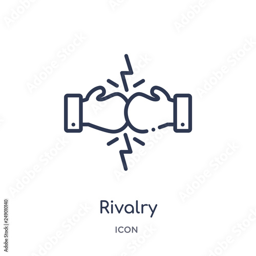 rivalry icon from startup stategy and success outline collection. Thin line rivalry icon isolated on white background.