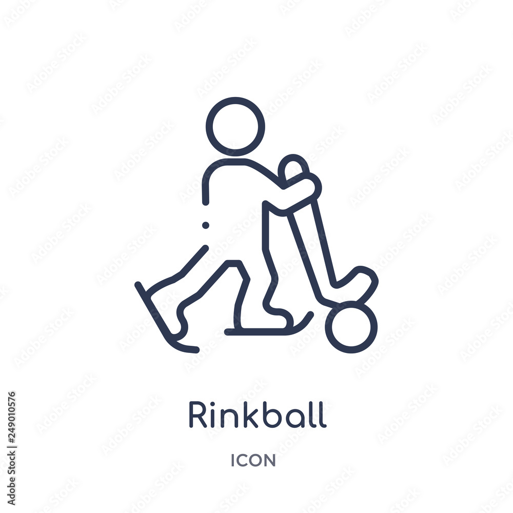 rinkball icon from sport outline collection. Thin line rinkball icon isolated on white background. rinkball icon from sport outline collection. Thin line rinkball icon isolated on white background.