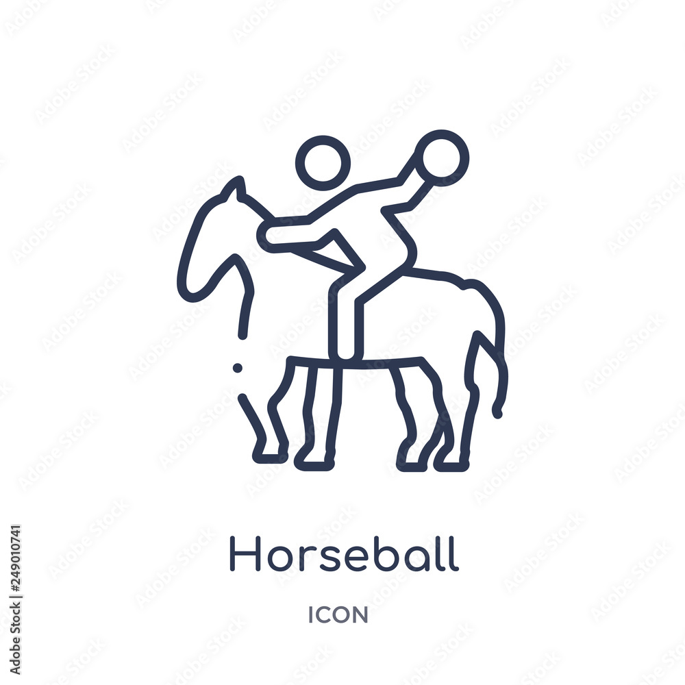 horseball icon from sport outline collection. Thin line horseball icon isolated on white background.