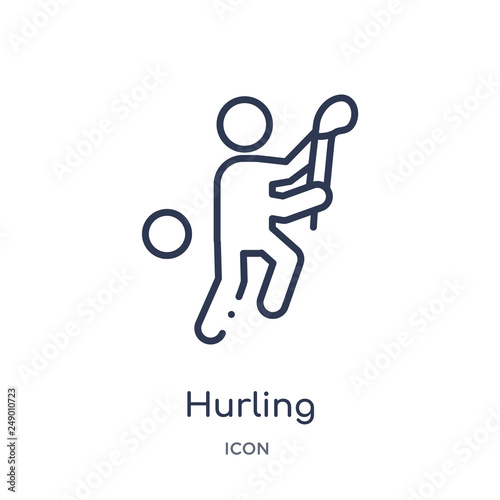 hurling icon from sport outline collection. Thin line hurling icon isolated on white background.