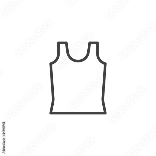 Sleeveless shirt line icon. linear style sign for mobile concept and web design. Sleeveless Sport T-shirt outline vector icon. Symbol, logo illustration. Pixel perfect vector graphics