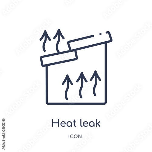 heat leak icon from smart home outline collection. Thin line heat leak icon isolated on white background.