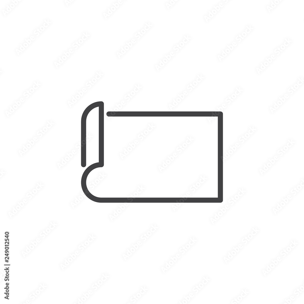 Yoga mat line icon. linear style sign for mobile concept and web design. Fitness mat outline vector icon. Symbol, logo illustration. Pixel perfect vector graphics Yoga mat line icon. linear style sign for mobile concept and web design. Fitness mat outline vector icon. Symbol, logo illustration. Pixel perfect vector graphics