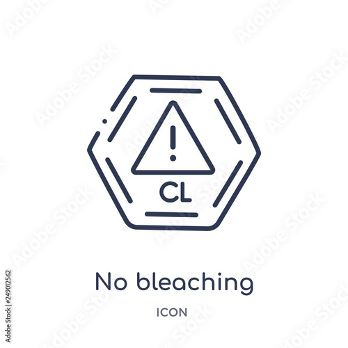 no bleaching icon from signs outline collection. Thin line no bleaching icon isolated on white background.