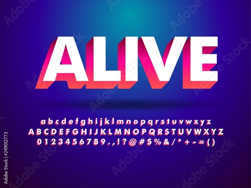 Modern 3d alphabet floating font effect for futuristic theme design compatible with illustrator 10 