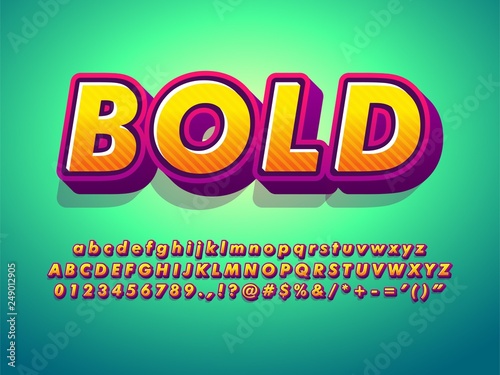 3d cartoon alphabet and friendly bold typeface font compatible with illustrator 10 