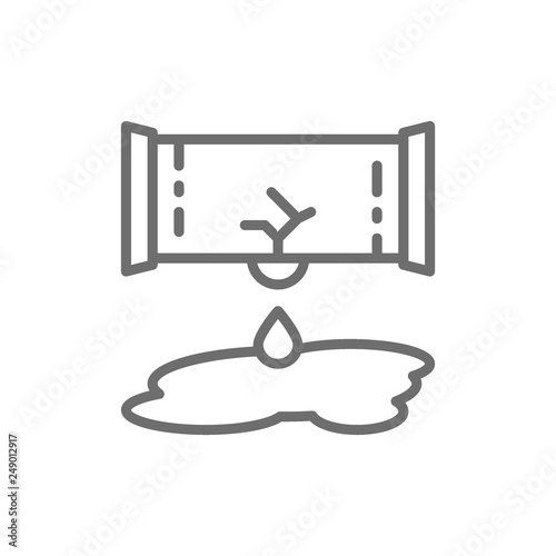 Dripping water pipe line icon.