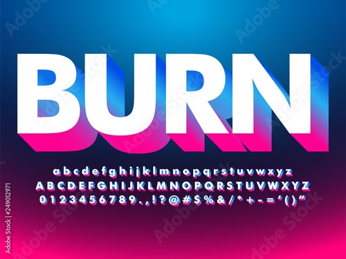 modern floating 3d gradient extrude text effect with futuristic design and modern neon light effect compatible with illustrator 10 