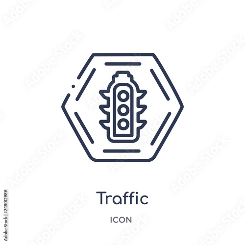 traffic icon from signs outline collection. Thin line traffic icon isolated on white background.