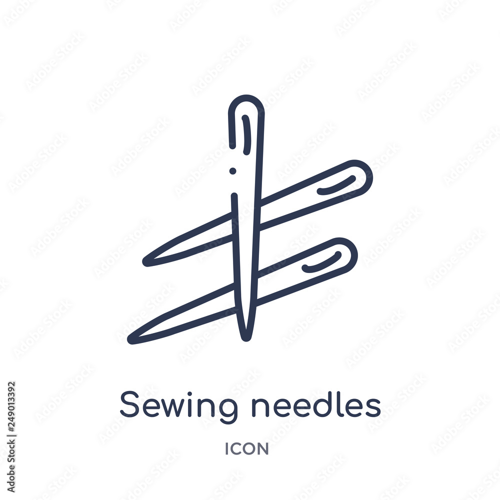 sewing needles icon from sew outline collection. Thin line sewing needles icon isolated on white background.