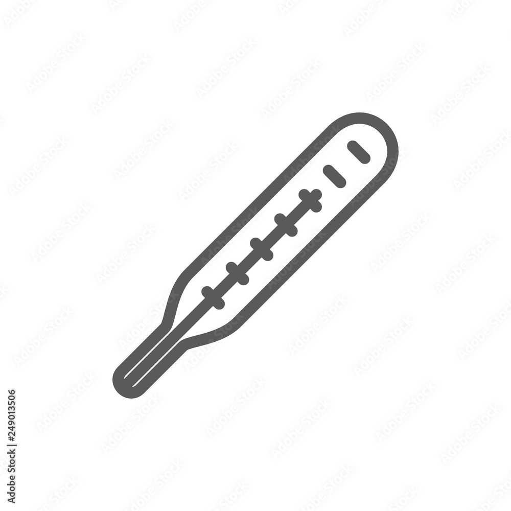 Mercury thermometer line icon. Mercury thermometer line icon.