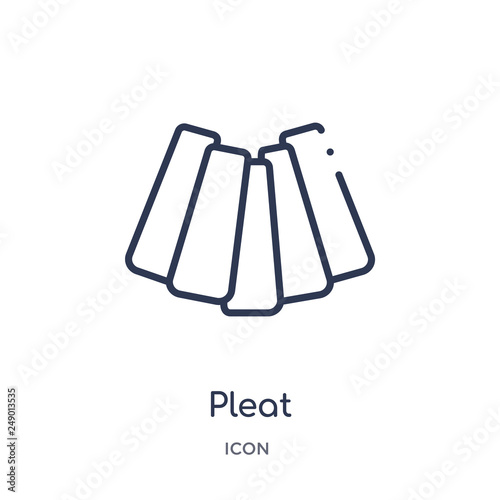 pleat icon from sew outline collection. Thin line pleat icon isolated on white background.