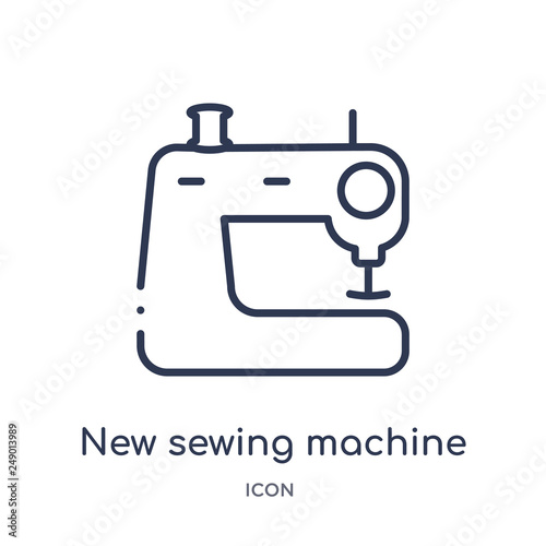 new sewing machine icon from sew outline collection. Thin line new sewing machine icon isolated on white background.