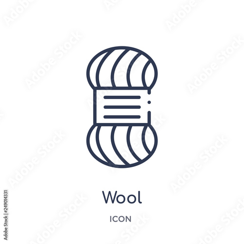 wool icon from sew outline collection. Thin line wool icon isolated on white background.