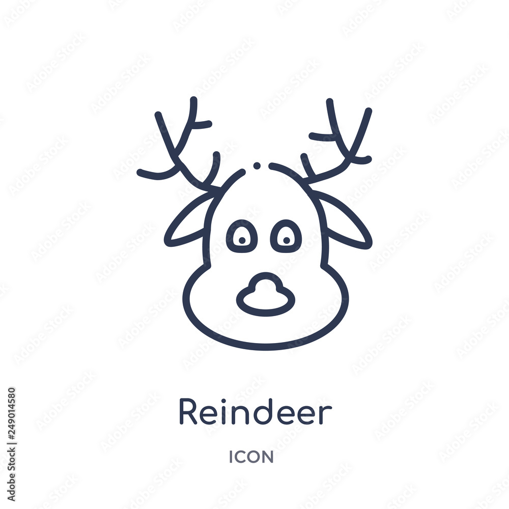 reindeer icon from season outline collection. Thin line reindeer icon isolated on white background. reindeer icon from season outline collection. Thin line reindeer icon isolated on white background.