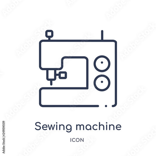 sewing machine icon from sew outline collection. Thin line sewing machine icon isolated on white background.