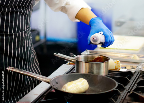 Wallpaper Mural Chef preparing food, meal, in the kitchen, chef cooking, Chef decorating dish Torontodigital.ca