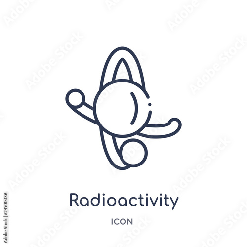 radioactivity icon from science outline collection. Thin line radioactivity icon isolated on white background.