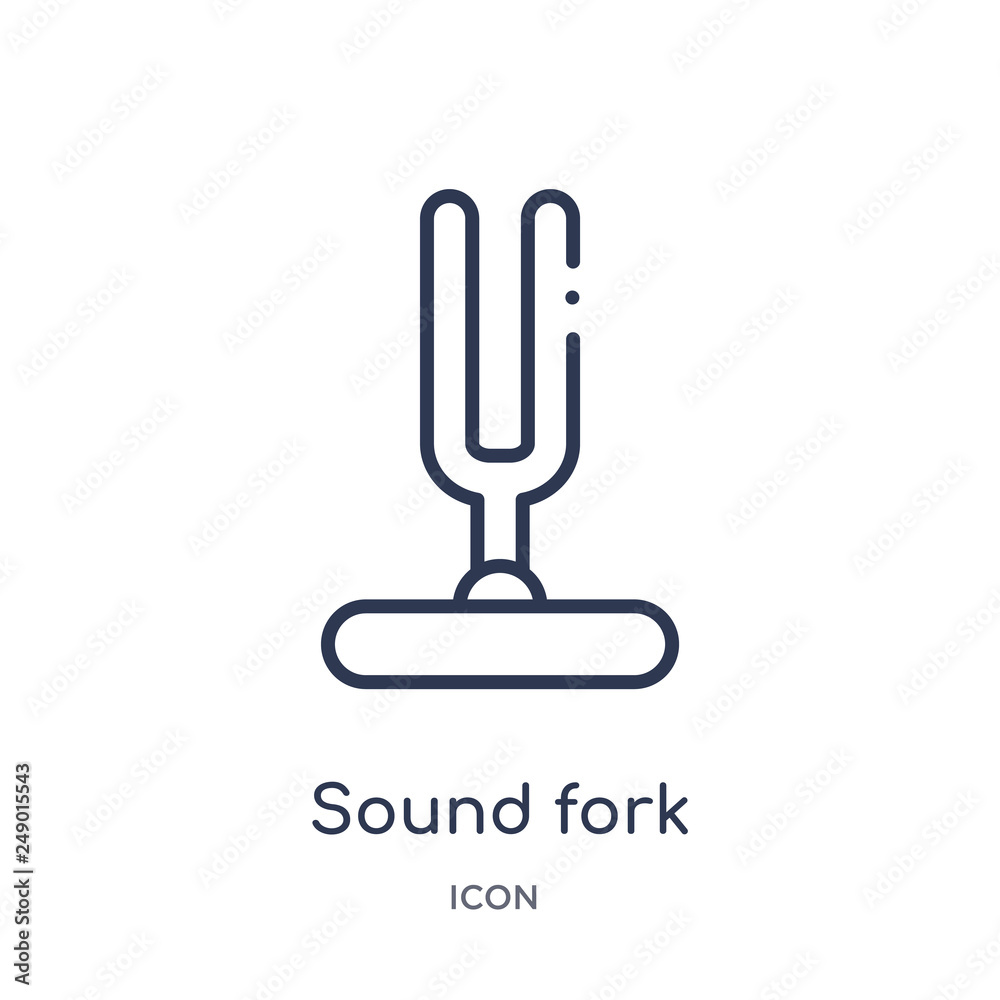 sound fork icon from science outline collection. Thin line sound fork icon isolated on white background. sound fork icon from science outline collection. Thin line sound fork icon isolated on white background.