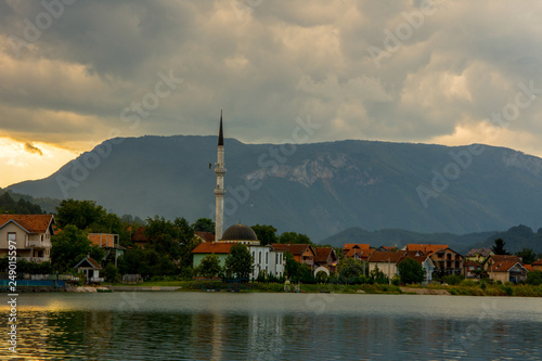 The coastline of the Jablanicko lake in Bosnia