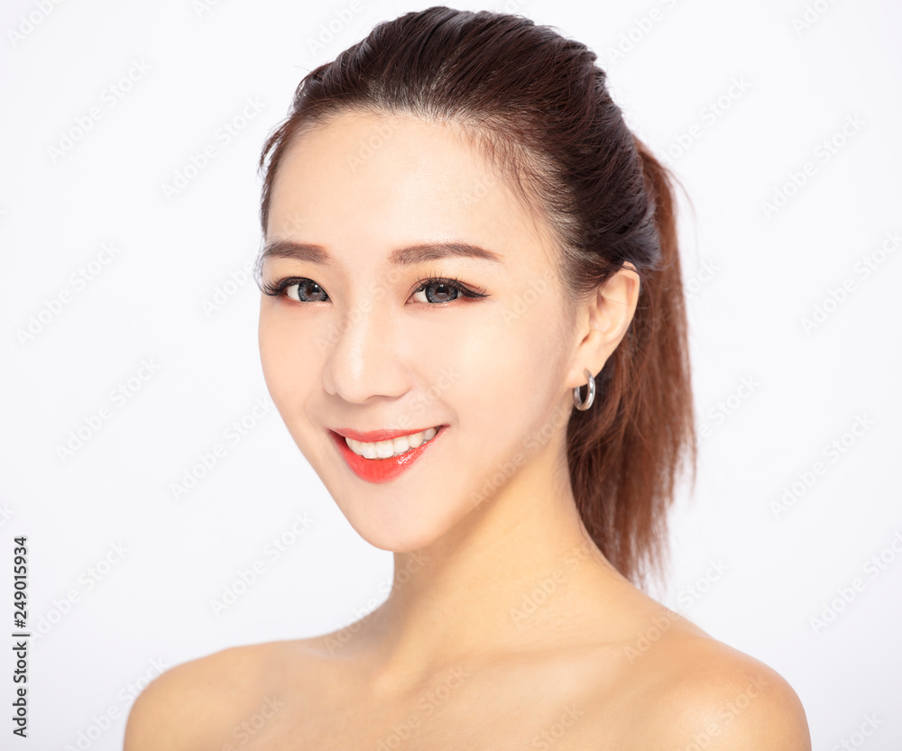 closeup Beauty face of the young beautiful woman closeup Beauty face of the young beautiful woman